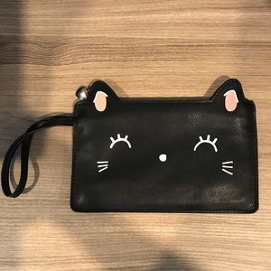 Kitty Face Bag Compact Wristlet Pouch